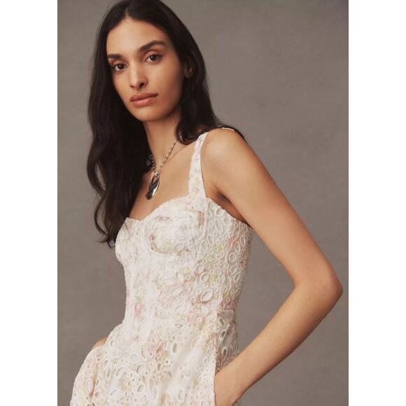 Anthropologie X Bardot Lilah Sweetheart Corset A-Line Midi Dress Multicolor XL - Picture 2 of 9